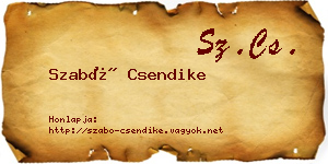 Szabó Csendike névjegykártya